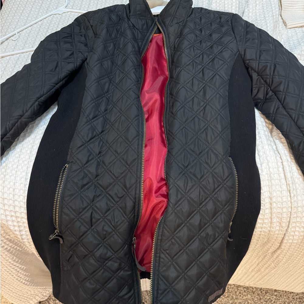 GH Bass Quilted Black Jacket with Red Lining